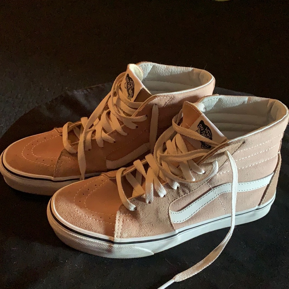 Vans Sk8-Hi- High-Top Sneakers-Light Pink Suede